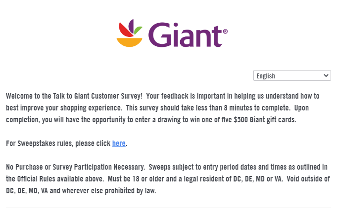 giant foods survey